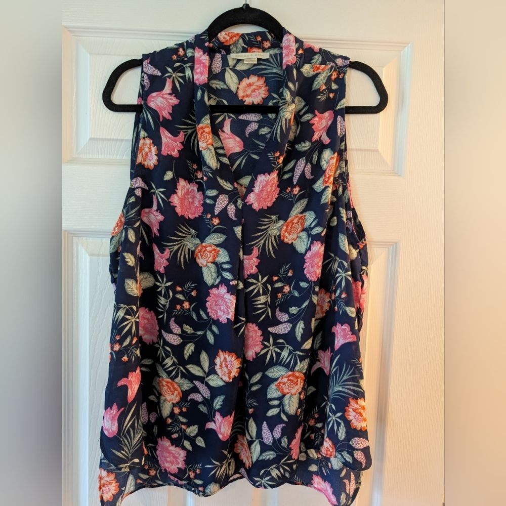 Cooper & Ella Blue and Pink Floral Blouse
